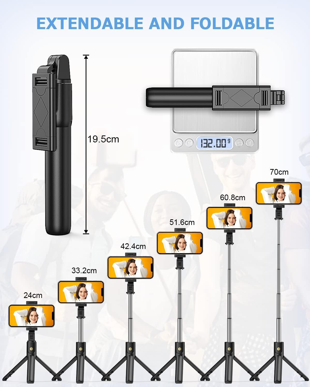 Tripod Selfie Stick for Mobile Phone